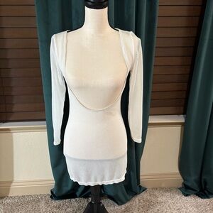 SHEIN White Mesh Swim Coverup